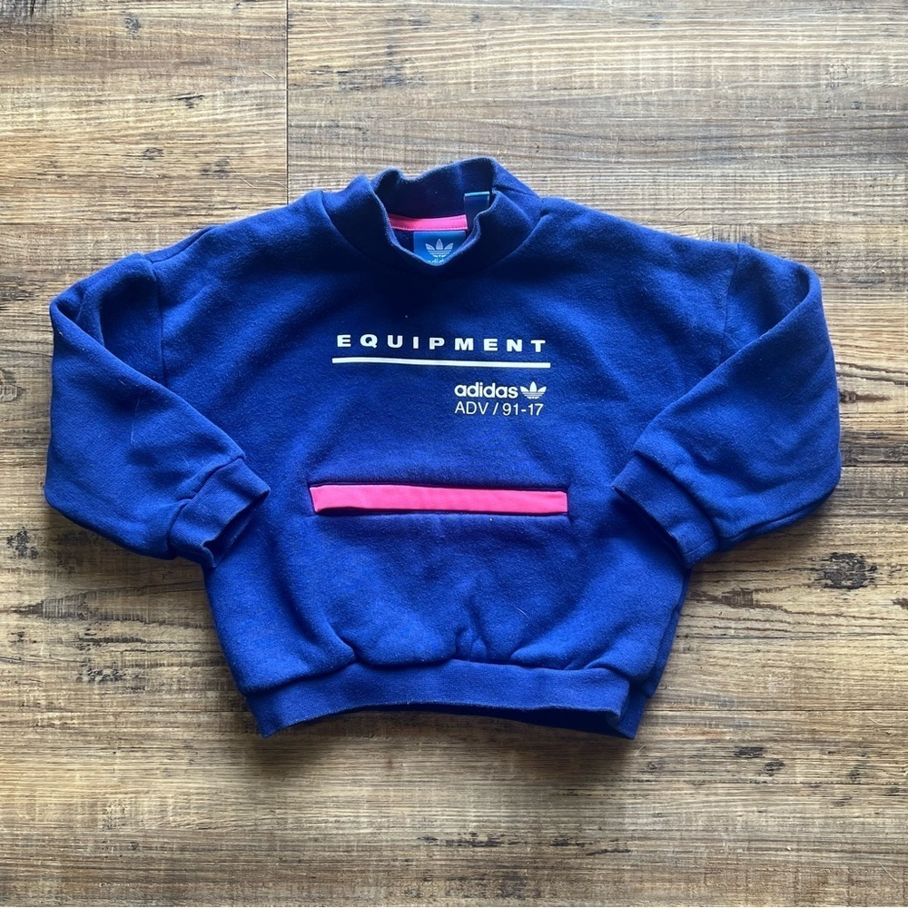 Adidas Infants Blue & Pink Originals EQT Crew Neck Sweatshirt Baby Girl Size 18m